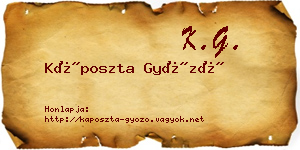 Káposzta Győző névjegykártya